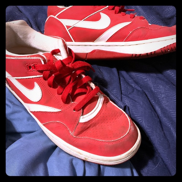 all red nike high tops
